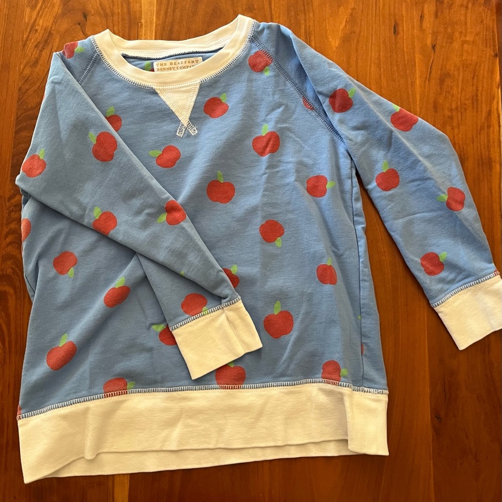 The Beaufort Bonnet Company Blue Apple Print Sweatshirt